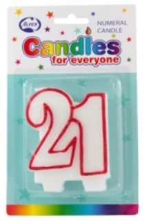 Picture of CANDLES ALPEN CELEBRATION NO.21 WHITE/RE