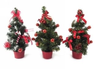 Picture of DECORATION XMAS 30CM DECORATED TREE RED