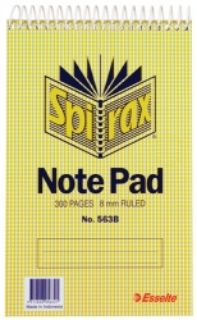 Picture of NOTE PAD SPIRAX 300PG NO563B