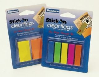 Picture of STICK ON FLAGS BANTEX 12X45MM CLEAR 5 CO