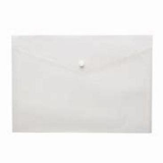 Picture of DOCUMENT WALLET A4 PP BUTTON CLEAR