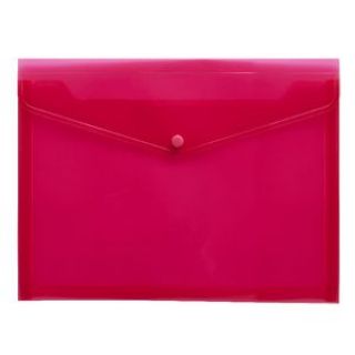 Picture of DOCUMENT WALLET A4 PP BUTTON RED